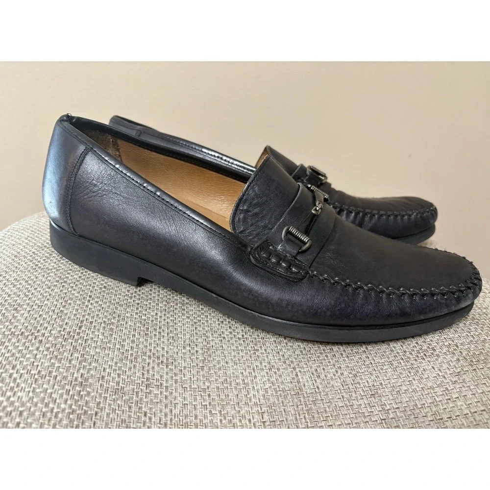 Mezlan Shoes Men 12M Ghedini Genuine Calfskin‎ Loafer Slip-On Shoes Black
